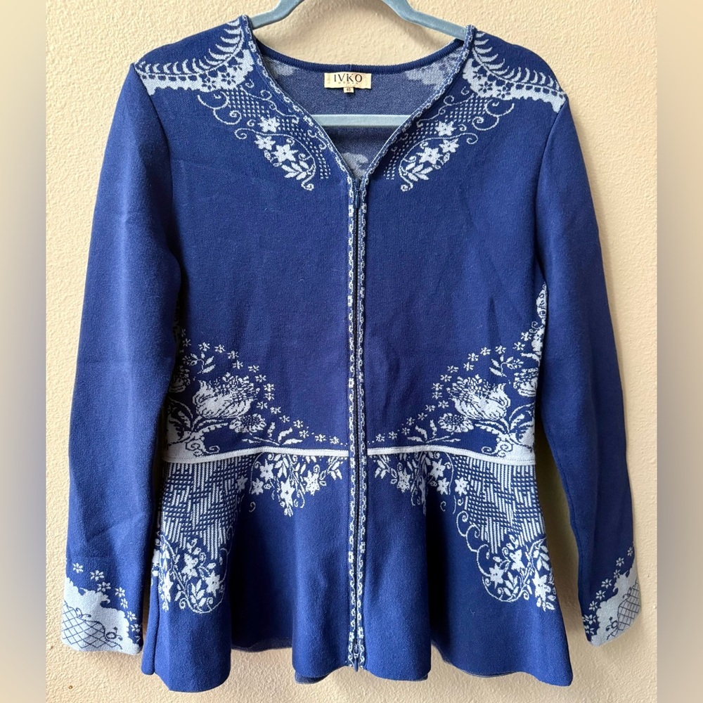 IVKO Embroidered Jacket 81512 (Marine) Women’s EU 40/US 10 - Picture 2 of 9